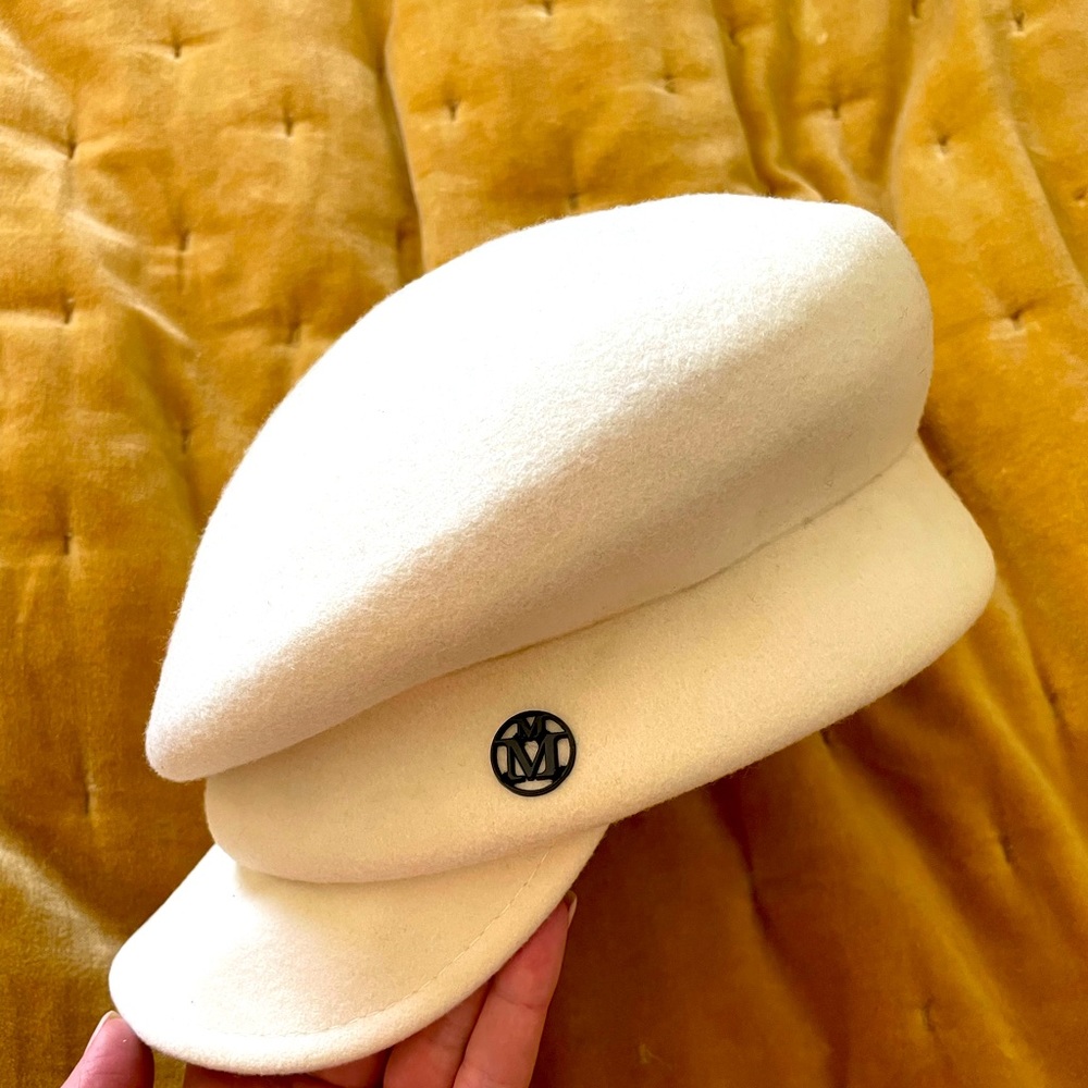 Maison Michel white wool winter  hat Paris